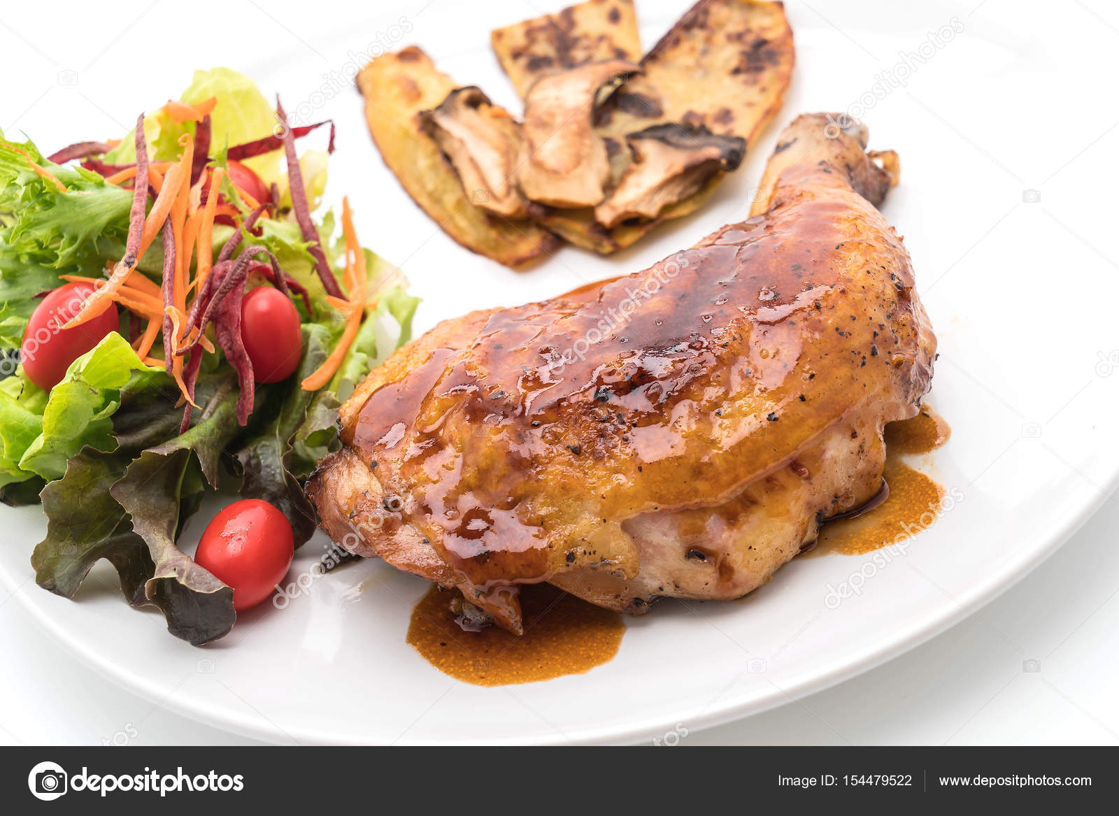 Frango assado com molho teriyaki