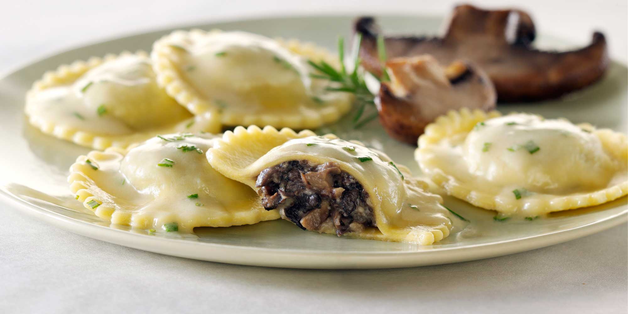 Ravioli vegano de chia com abóbora