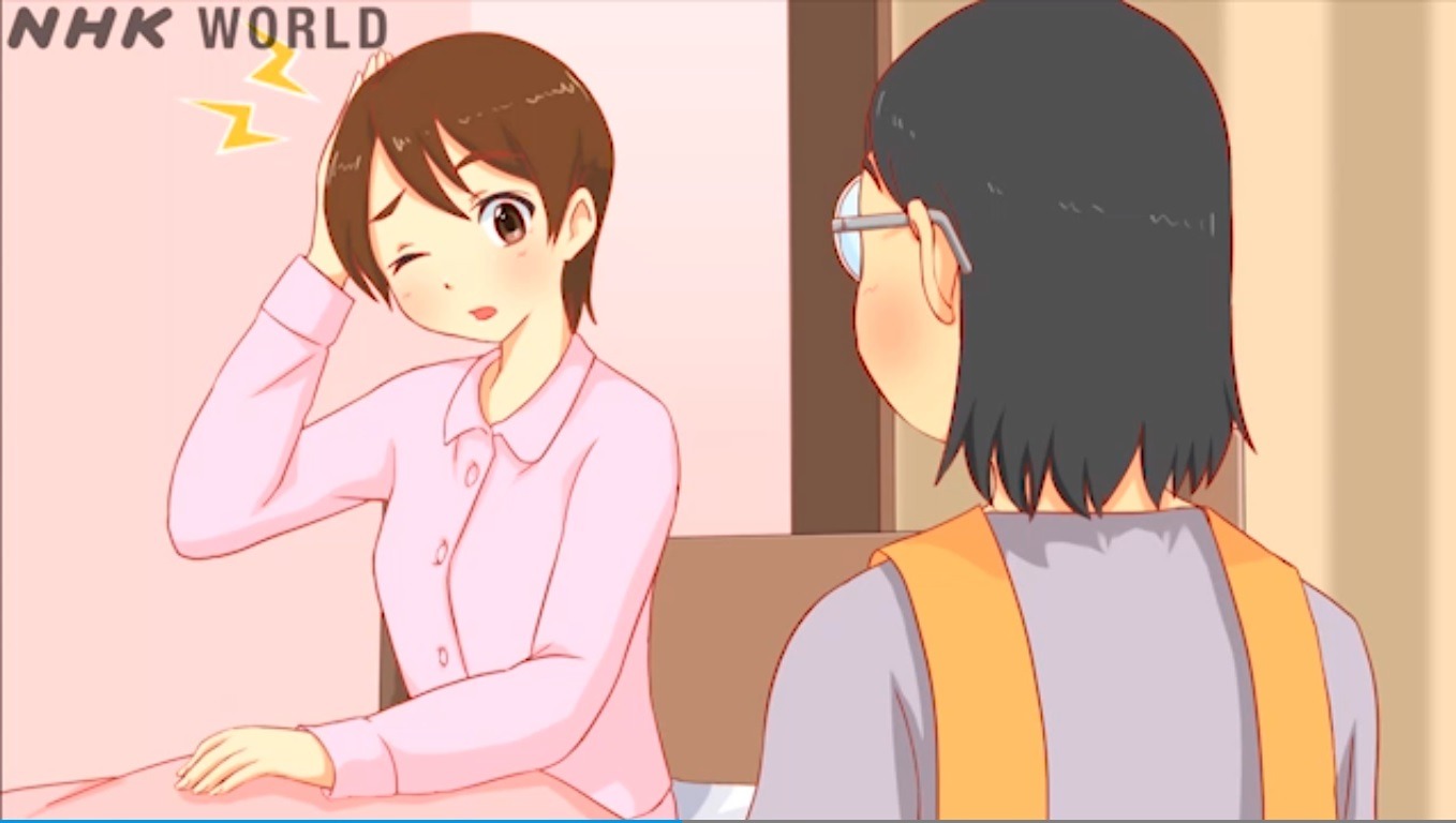 Lição 40 de japonês – Minha cabeça está latejando