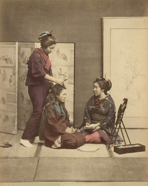 13 Fotografias coloridas à mão do Japão do século XIX