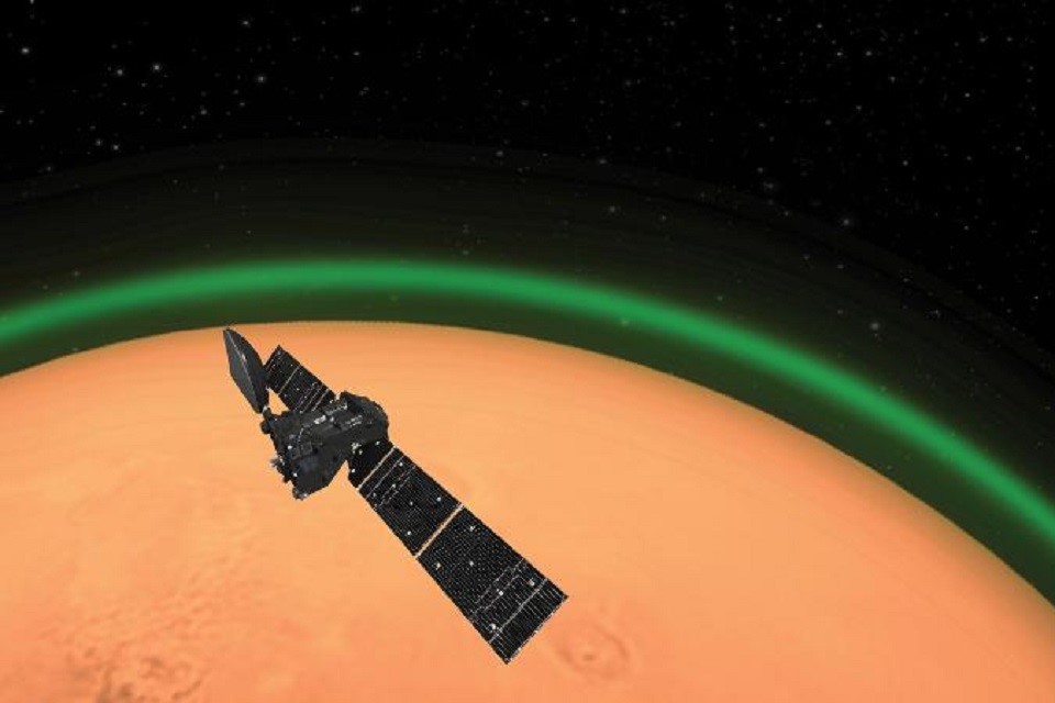 Sonda europeia captaura estranho brilho verde em Marte