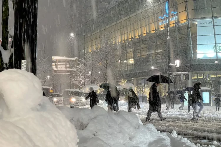 Alerta sobre forte precipitação de neve é emitida para grande parte da região de Kanto-Koshin