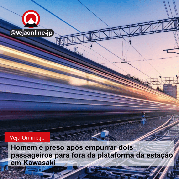 Homem é preso após empurrar dois passageiros para fora da plataforma da estação em Kawasaki