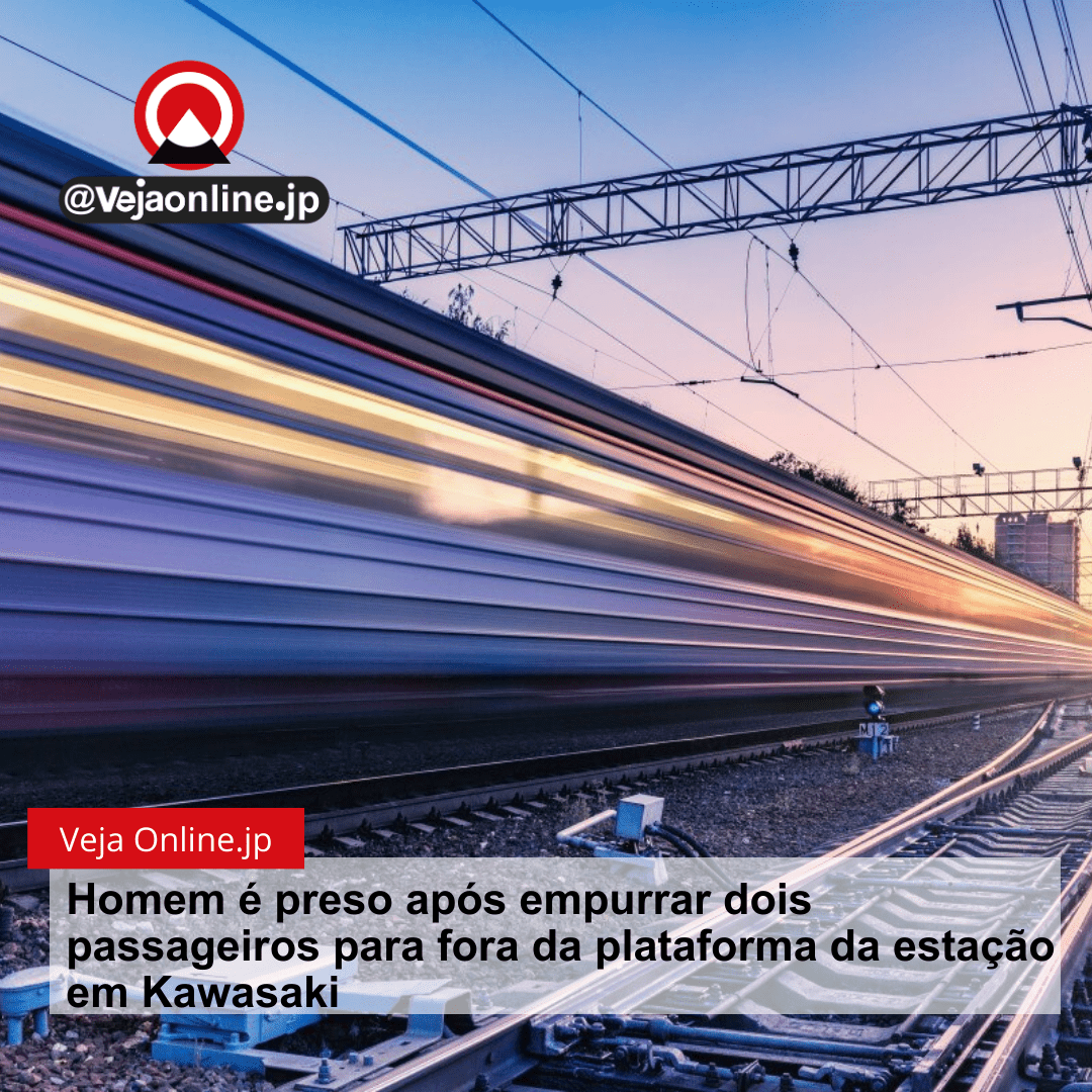 Homem é preso após empurrar dois passageiros para fora da plataforma da estação em Kawasaki
